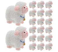 ABOOFAN 20pcs Miniature Resin Sheep Figurines Realistic White Lamb Garden Statues with Lifelong Integrity, for Moss Gardens and Micro Landscape Settings