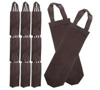 ABOOFAN 20Pcs Reusable Non-Woven Fabric Single Wine Bag with Handles, Thick Wine Bottle Carrier Tote for Christmas, Birthday, Wedding, Travel, and Party Packaging in Coffee Color