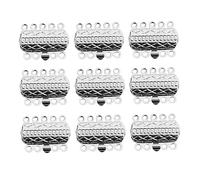 ABOOFAN 20pcs Silver 5-Row Jewelry Clasps Bracelet Connectors Release Buckles DIY Jewelry Making Accessories for Necklace Crafting and Repair