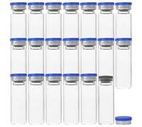 ABOOFAN 20pcs Small Glass Vials with Caps Reusable Powder Storage Bottles for Chemistry Pharmaceutical Use Transparent Test Tubes with Secure Seal