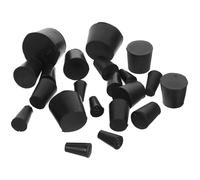 ABOOFAN 21pcs Black Solid Rubber Stoppers Assorted Sizes #000-#8 for Test Tube and Flask Sealing, Laboratory Rubber Plugs Set for Hole Sealing and Chemical Lab Use
