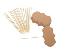 ABOOFAN 24pcs Blank Cheese Markers and Cake Picks Made of Paper and Wood for Food Identification on Cheese and Bread, for Store Use and Festive Occasions
