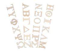 ABOOFAN 24pcs Natural Wood Alphabet Letters for Educational Activities Unfinished Greek Letter Symbols for DIY Crafts Wall Decor Learning and Creative Handmade Projects