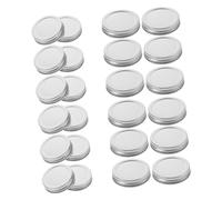 ABOOFAN 24pcs Stainless Steel Mason Jar Lids Metal Replacement Caps for Canning Juicing Yogurt Jars Airtight Tinplate Sealing Covers for Freshness Preservation and Fit