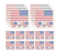 ABOOFAN 25pcs American Flag Temporary Decals Body Tattoos Sticker Removable Washable Plastic Party Decoration for Face