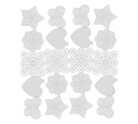 ABOOFAN 25pcs Plastic Canvas Sheets for DIY Hand Weaving with Hearts Stars Flowers Butterflies Shapes, White Pe Material Embroidery Mesh Canvas Kit for Family Activities