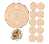 ABOOFAN 25PCS Rustic Wood Slices with Bark Edge for Crafts Childsafe Smooth Wooden Circles DIY Ornament Blanks for Christmas Decor Table Numbers Farmhouse Signs Preschool Art Projects
