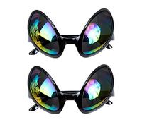 ABOOFAN 2Pair Alien Glasses Adult Funny Alien Sunglasses for Alien Theme Party Eyewear Halloween Cosplay Costume Accessories