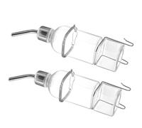 ABOOFAN 2pcs 350ml Leak-proof Pet Drinking Bottle for Small Pets and Rabbits, Plastic Hanging Water Dispenser with Stainless Steel Nozzle, Easy to Use Bunny Water Fountain for Cage