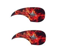 ABOOFAN 2pcs Acoustic Guitar Pickguard Self-adhesive Tape Red Comma Shape Pick Guard