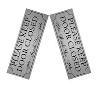 ABOOFAN 2pcs Adhesive Door Sign Stickers for Offices and Storage Rooms, Black Pvc Material with Easy Application and Removal, Minimalist Please Keep Door Closed Warning Signs for Business