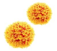 ABOOFAN 2pcs Artificial Eucalyptus Leaf Decorative Grass Balls, Orange Color, 25cm 30cm, Indoor Round Simulated Plant Topiary for Home Garden Window Decoration
