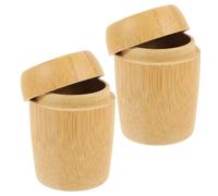 ABOOFAN 2pcs Bamboo Toothpick Holders with Lid, Portable and Smooth Toothpick Dispensers Featuring Comfortable Touch and Professionally Polished Surface, for Home or Party Use