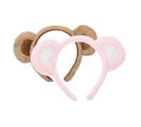 ABOOFAN 2pcs Bear Ears Fluffy Headband Animal Hair Accessories for Makeup Washing Face Cosplay Parties for Adults Women Soft Comfortable Design