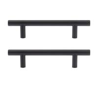 ABOOFAN 2pcs Black Cabinet Round Bar Pull Handle 150mm 96mm