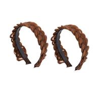 ABOOFAN 2pcs Braided Wig Headbands for Women, Fishtail Braid Hairbands Teeth Anti-Slip Design, Natural Style Hair Accessories for Daily Wear and Outdoor Activities