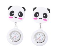 ABOOFAN 2pcs Cartoon Panda Stretchable Pocket Watch for Clip Design Easy Viewing Cute Animal Theme for Medical Professionals and