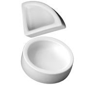 ABOOFAN 2pcs Ceramic Escape-proof Reptile Food Bowls and Right Angle Shape White Easy to Clean Worm and Lizard Feeders for Pets Cage