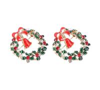 ABOOFAN 2pcs Christmas Brooch Set Alloy Xmas Lapel Pins with Classic Red Design, Comfortable to Wear and Not Easy to Deform, for Matching Suits or Sweaters the Holiday Season