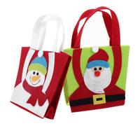 ABOOFAN 2pcs Christmas Candy Bags with Handle Large Capacity Fabric Party Packaging Gift Bags for Christmas Parties and Daily Life Decorative Xmas Santa Treat