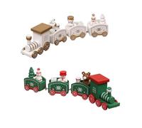 ABOOFAN 2Pcs Christmas Wooden Train Set Small Train Christmas Ornament for Presents Home Decorations