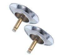ABOOFAN 2pcs Chromed Sink Drain Plug Stopper for Washbasin Bathroom Kitchen Sink Hole Cover Bath Plug Replacement Flat Seal Design for Bathtub Overflow