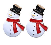 ABOOFAN 2pcs Creative Christmas Snowman Brooches for Women, Alloy Material, Hard and Decorative, for Christmas Party and Jackets Accessories