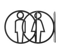 ABOOFAN 2pcs Double-sided Acrylic Toilet Signs for Women and Men, Wall-mounted Vertical Restroom Signs with Gender Indication, Universal Application for Office and Restaurant Use