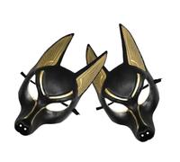 ABOOFAN 2pcs Egyptian Anubis Mask for Halloween Cosplay Mask for Masquerade Parties Unique Costume Prop for Themed Events Eye Catching Design Comfortable Fit