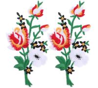 ABOOFAN 2pcs Embroidered Flower Patches Iron on Floral Applique for Clothing and Home Textiles, Easy-to-Apply Fabric Decorations, Unique Summer Style for Fashion and Home Decor