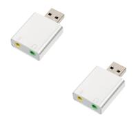ABOOFAN 2pcs External USB Sound Cards USB Stereo Audio Adapter for Microphone and Headphone Jack in Gaming Setup