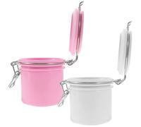 ABOOFAN 2Pcs Eyelash Glue Storage Container Leakproof Sealed Lash Holder for Eyelash Extensions Moisture Resistant Fresh-keeping Beauty Product Case White Pink