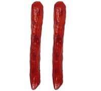 ABOOFAN 2pcs Fake Food Meat Lifelike Sausage Decoration Realistic Ham Sausage Photography Model Simulated Hot Dog Photography Sausage Model Decorative Fake Sausage Toy Pork Fake Bread Pvc