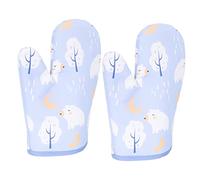 ABOOFAN 2pcs Heat Resistant Cotton Oven Gloves Insulation Mitts for Baking Cooking Microwave Use Anti Scald Gloves for Kitchen Safety for Adults Kids