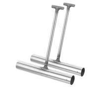ABOOFAN 2pcs Heavy Duty Stainless Steel T Shape Manhole Cover Hook Lifter Ergonomic Secure Grip Tool for Sewer Drain and Roller Shutter Lifting Utility Hooks for Safe and Efficient