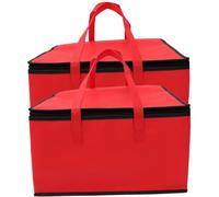 ABOOFAN 2Pcs Insulated Food Bag Reusable Grocery Bag with Zipper Decorative Thermal Bag for Picnics School Work Capacity Non Woven