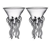 ABOOFAN 2pcs Jellyfish Cup Tiki Glasses Drinking Glasses Water goblets Tall Cup Martini Octopus Wine Cocktail Clear s Kitchen gaskets Bride Wine Set Cool