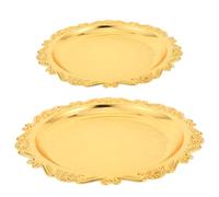 ABOOFAN 2pcs Jerusalem Passover Plate Round Iron 10 Inch Golden Seder Tray