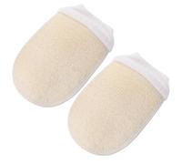 ABOOFAN 2pcs Loofah Exfoliating Gloves for Shower Bath Body Scrubber with Rich Design Breathable Quick-dry Exfoliating Mitts for Dead Skin Removal Skin Revitalizing Massage Gloves for Neck