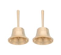 ABOOFAN 2pcs Loud Hand Bell Made of Solid Copper with Ergonomic Handle for Animal Training and Classroom Use Versatile Occasion Noise Maker Bell 8.8cm Metal Handheld Musical