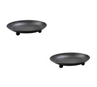 ABOOFAN 2pcs Metal Scented Candle Tray Decorative Candle Holder Stand Iron Plate for Party Festival Decorations