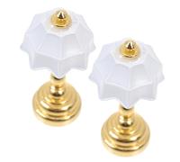 ABOOFAN 2Pcs Miniature Metal Bedside Lamps for Dollhouse Mini House Furniture Creative Mini Lamp Adornment Decorative Lighting for Desktop Decor Gift