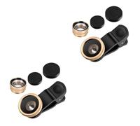 ABOOFAN 2pcs Mobile Phone Lens Kit Super Wide Angle Macro Fisheye Lens for and Smartphones Design Fashionable Golden Finish for Capturing Stunning Photos
