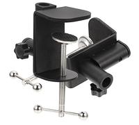 ABOOFAN 2pcs Multi-functional Metal Desk Lamp Mount Clamp Adjustable Microphone Holder Base Sturdy Tabletop Retaining Clip for Recording Singing and Video Calls Compatible Various Devices