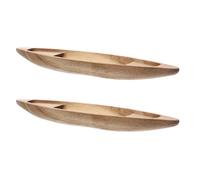 ABOOFAN 2pcs Natural Wooden Boat Model Floating Fish Tank Decor, Unfinished Row Boat Shaped Desktop Ornament for Home Aquarium and DIY Micro Landscape