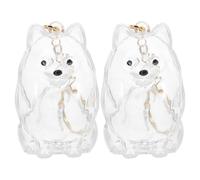 ABOOFAN 2pcs Plastic Bottle Dog Hair Keychain for Collecting Pomeranian Fur and Pets Beard, Portable Convenience and Organize Puppy Hair, for Traveling Or at Home