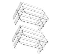 ABOOFAN 2pcs Plastic Fridge Storage Racks Multi-purpose Refrigerator Storage Shelf for Leftover Trays and Kitchen Supplies Organiser