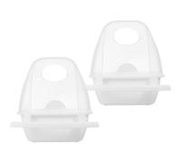 ABOOFAN 2pcs Plastic Splash-proof Bird Feeder Box Two Compartments for Birdcage Use, White Plastic Feeding Container Suitable for Pigeons and Birds Reasonable Capacity and Hanging Feature