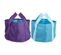 ABOOFAN 2Pcs Portable Folding Foot Bath Tub for Outdoor Travel Lightweight Collapsible Soaking Basin for Feet Space-saving Foldable Water Basin in Purple and Light Blue for Camping and