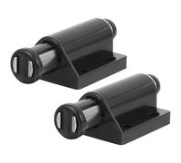 ABOOFAN 2pcs Push to Open Door Latch for Cabinet Doors Black Plastic Magnetic Cabinet Catch with Rebounding Function or Coffee Tables